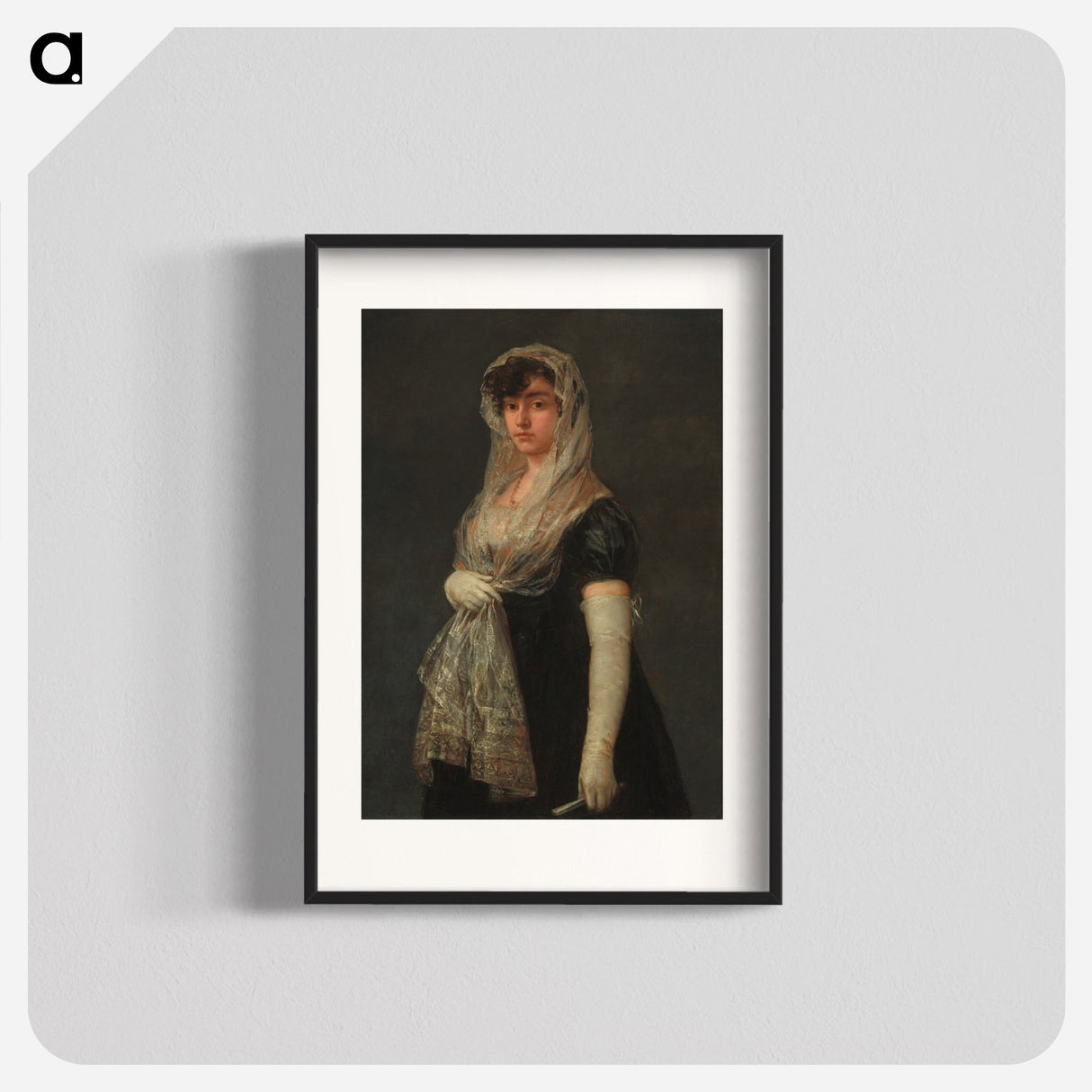 Young Lady Wearing a Mantilla and Basquina - Francisco de Goya Poster.