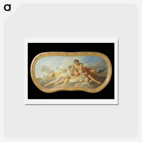アートポストカード-Venus and Mercury Instructing Cupid - フランソワ ブーシェ Postcard.