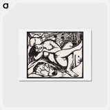 アートポストカード-Sleeping Shepherdess - フランツ マルク Postcard.
