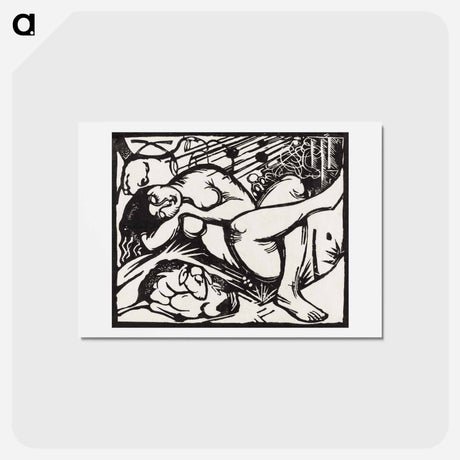 アートポストカード-Sleeping Shepherdess - フランツ マルク Postcard.