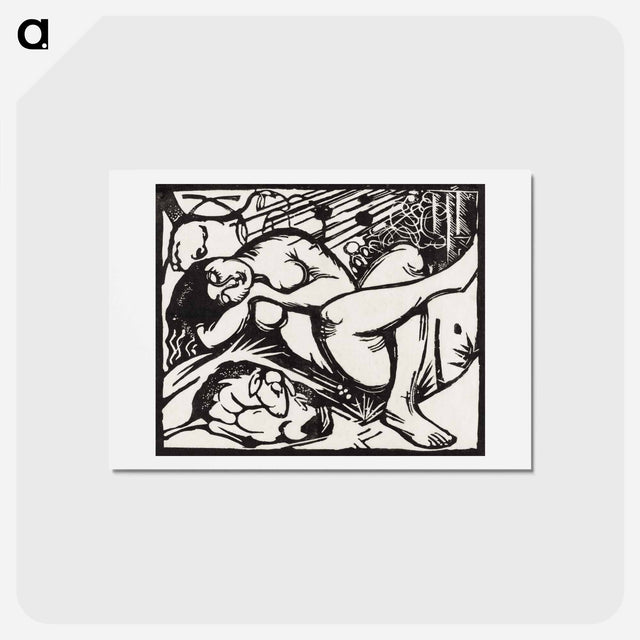 アートポストカード-Sleeping Shepherdess - フランツ マルク Postcard.