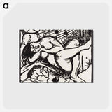 アートポストカード-Sleeping Shepherdess - フランツ マルク Postcard.