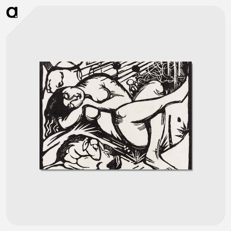 アートポストカード-Sleeping Shepherdess - フランツ マルク Postcard.