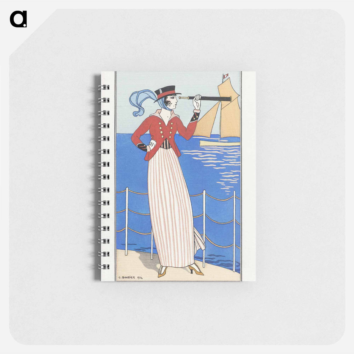 Costumes Parisiens, No.164: Costume de Yacht from Journal des Dames et des Modes - ジョージ バービエ Memo.