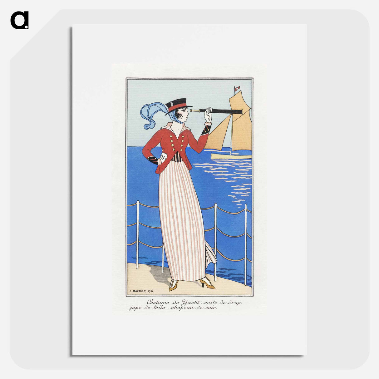 Costumes Parisiens, No.164: Costume de Yacht from Journal des Dames et des Modes - ジョージ バービエ Poster.