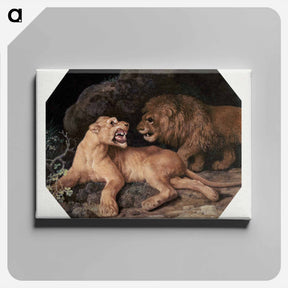 アートパネル-Lion and Lioness
 - ジョージ スタッブス Canvas.