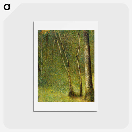アートポストカード-The Forest at Pontaubert - ジョルジュ スーラ Postcard.