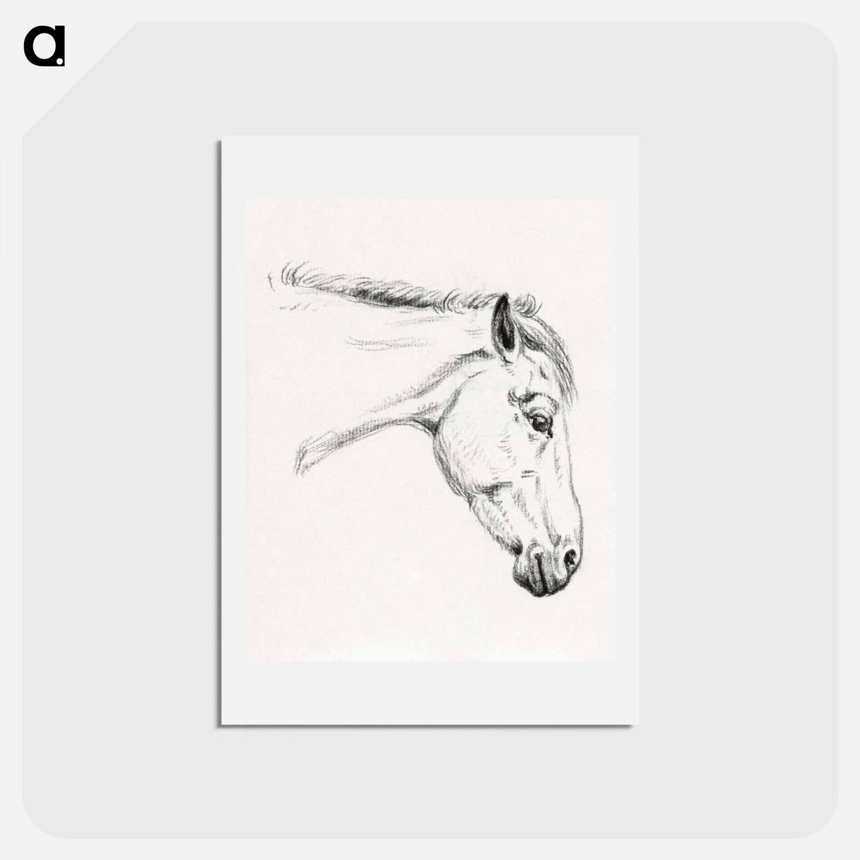アートポストカード-Head of a horse - ジャン ベルナール Postcard.