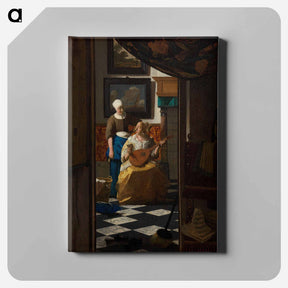 アートパネル-The Love Letter - ヨハネス フェルメール Canvas.