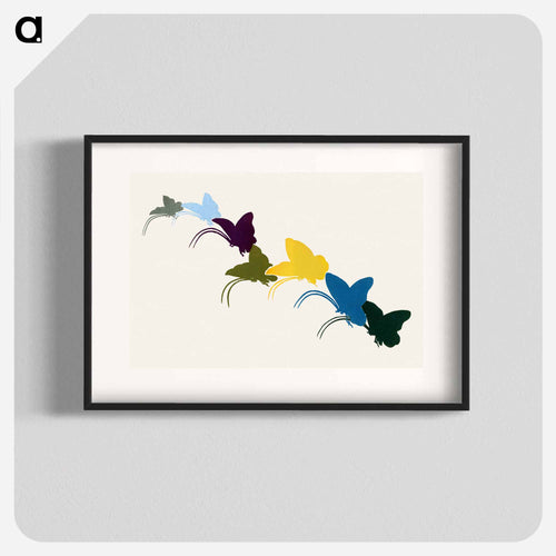 Japanese butterfly - 神坂 雪佳 Poster.