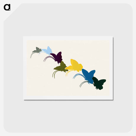 アートポストカード-Japanese butterfly - 神坂 雪佳 Postcard.