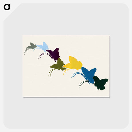 アートポストカード-Japanese butterfly - 神坂 雪佳 Postcard.