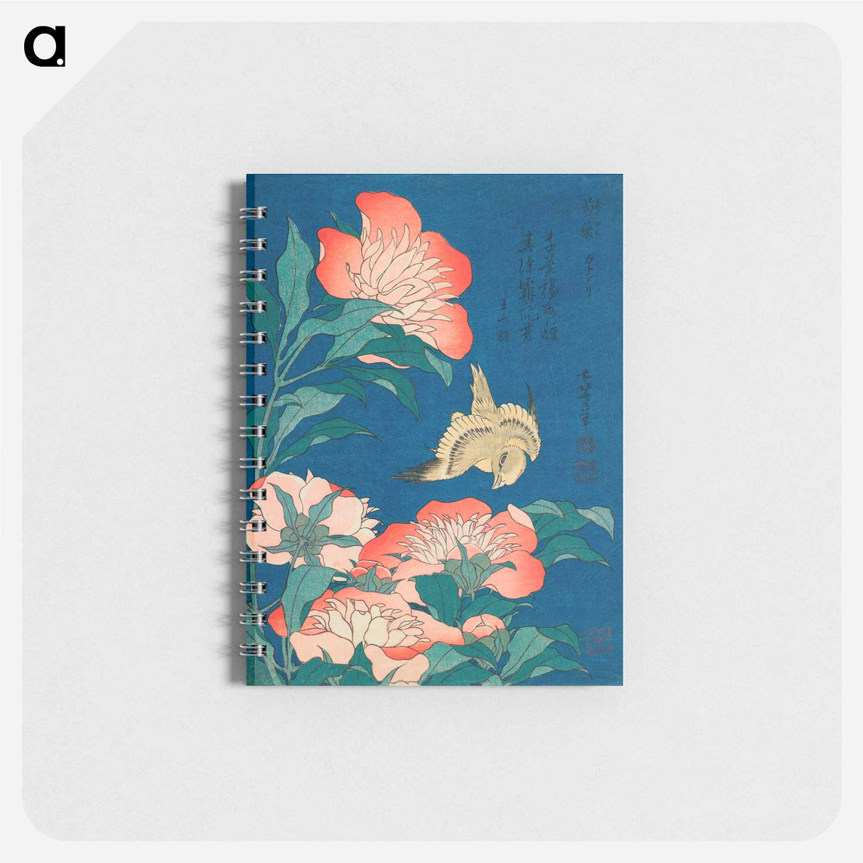 Peonies and Canary - 葛飾 北斎 Memo.