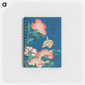 アートメモ帳-Peonies and Canary - 葛飾 北斎 Memo.