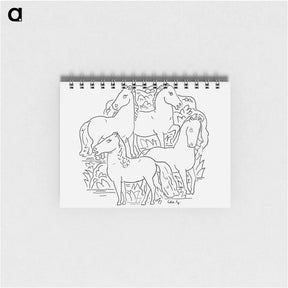 アートメモ帳-Four horses - レオ ヘステル Memo.