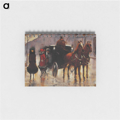 Damen, einer Droschke entsteigend - Lesser Yury Memo.