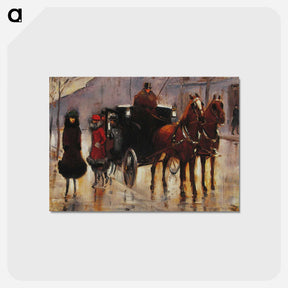 アートポストカード-Damen, einer Droschke entsteigend - レッサー ユリィ Postcard.