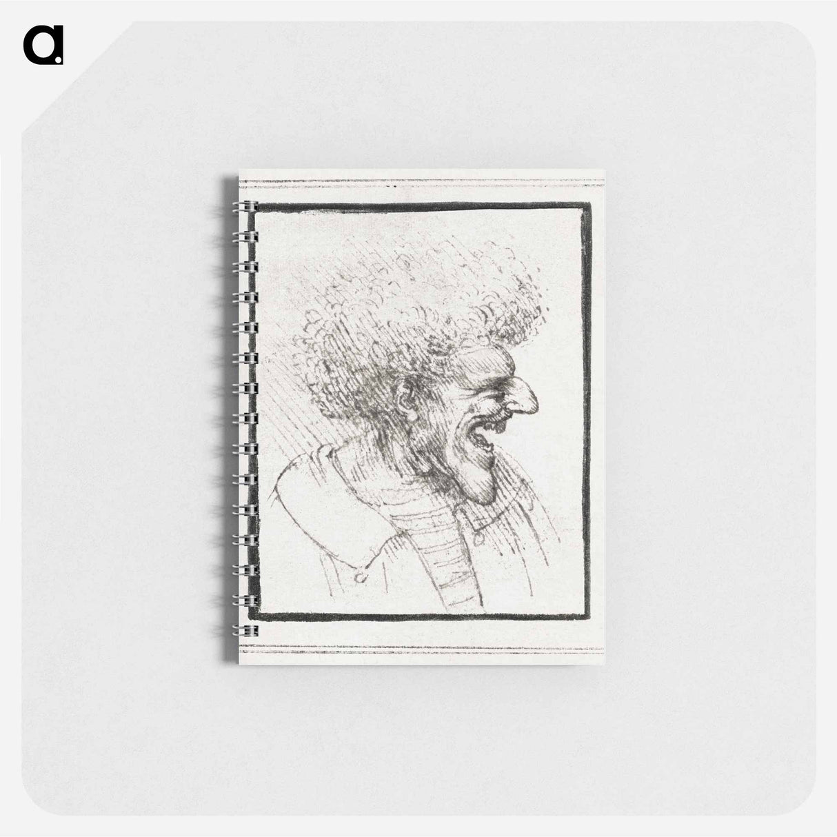 Caricature of a Man with Bushy Hair - レオナルド ダ ヴィンチ Memo.