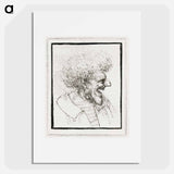 Caricature of a Man with Bushy Hair - Leonardo da Vinci Poster.