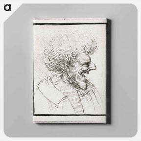 アートパネル-Caricature of a Man with Bushy Hair - レオナルド ダ ヴィンチ Canvas.