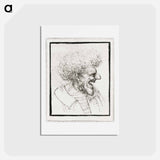 Caricature of a Man with Bushy Hair - レオナルド ダ ヴィンチ Postcard.