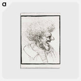 Caricature of a Man with Bushy Hair - レオナルド ダ ヴィンチ Postcard.