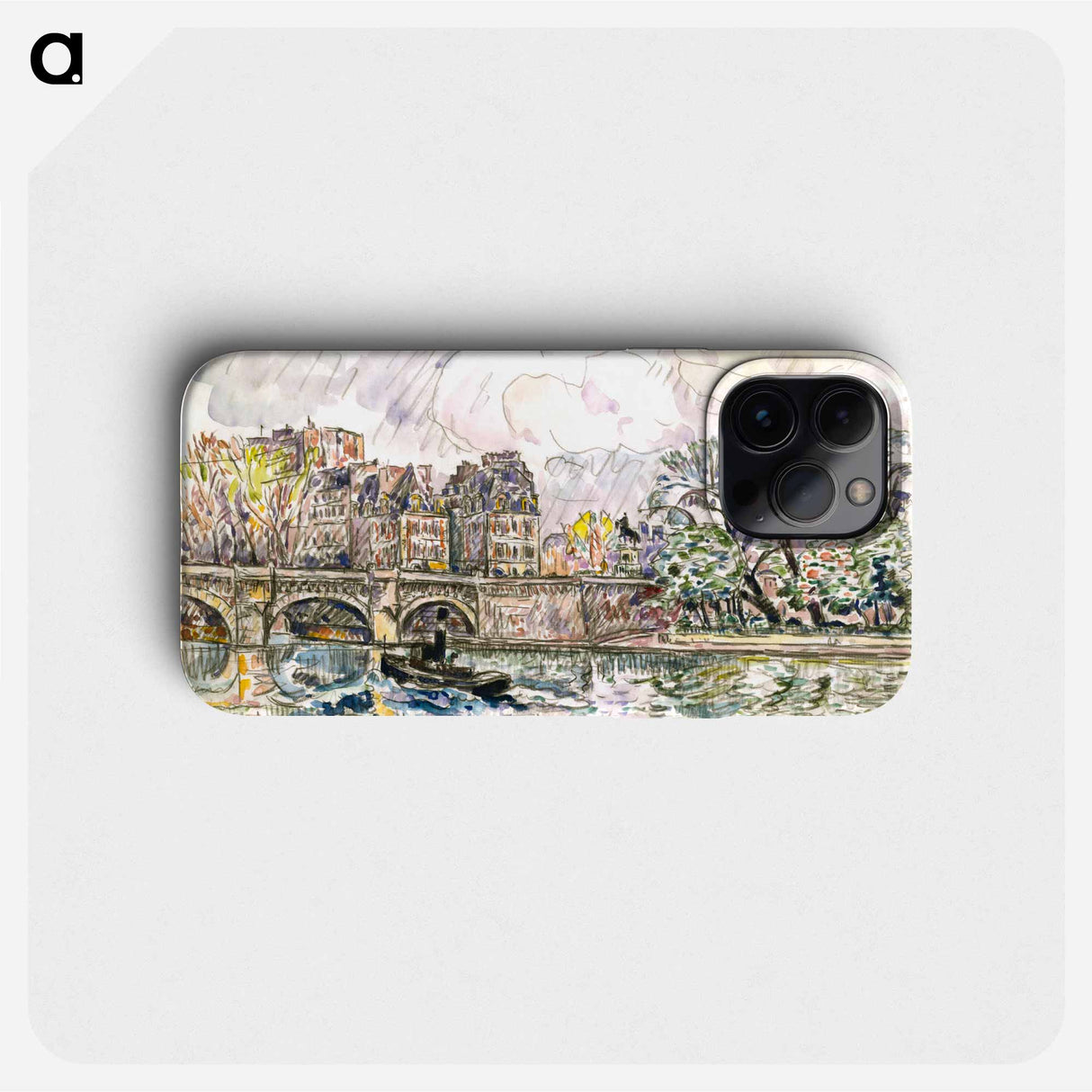 Paris: Le Place Dauphine - ポール シニャック Phone Case.