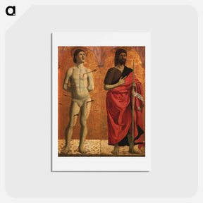 アートポストカード-St. Sebastian and John the Baptist - ピエロ デラ フランチェスカ Postcard.