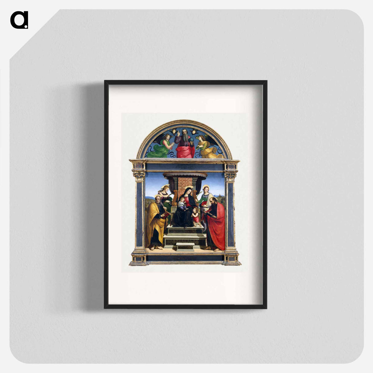 Raphael's Madonna and Child Enthroned with Saints - ラファエロ サンティ Poster.