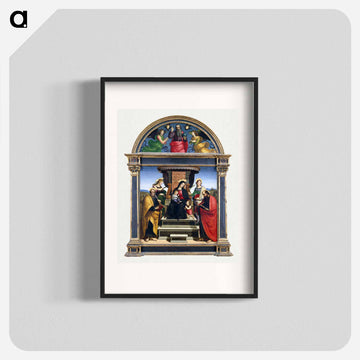Raphael's Madonna and Child Enthroned with Saints - ラファエロ サンティ Poster.