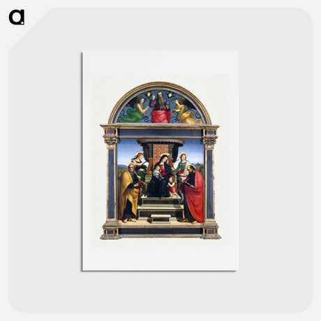 アートポストカード-Raphael's Madonna and Child Enthroned with Saints - ラファエロ サンティ Postcard.