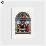 Raphael's Madonna and Child Enthroned with Saints - ラファエロ サンティ Postcard.