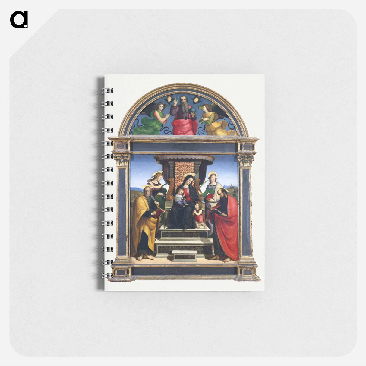Raphael's Madonna and Child Enthroned with Saints - ラファエロ サンティ Memo.