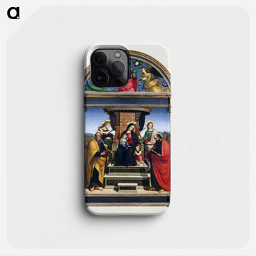 Raphael's Madonna and Child Enthroned with Saints - ラファエロ サンティ Phone Case.