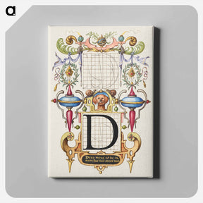 アートパネル-Guide for Constructing the Letter D from Mira Calligraphiae Monumenta
 - 書道のお手本 Canvas.