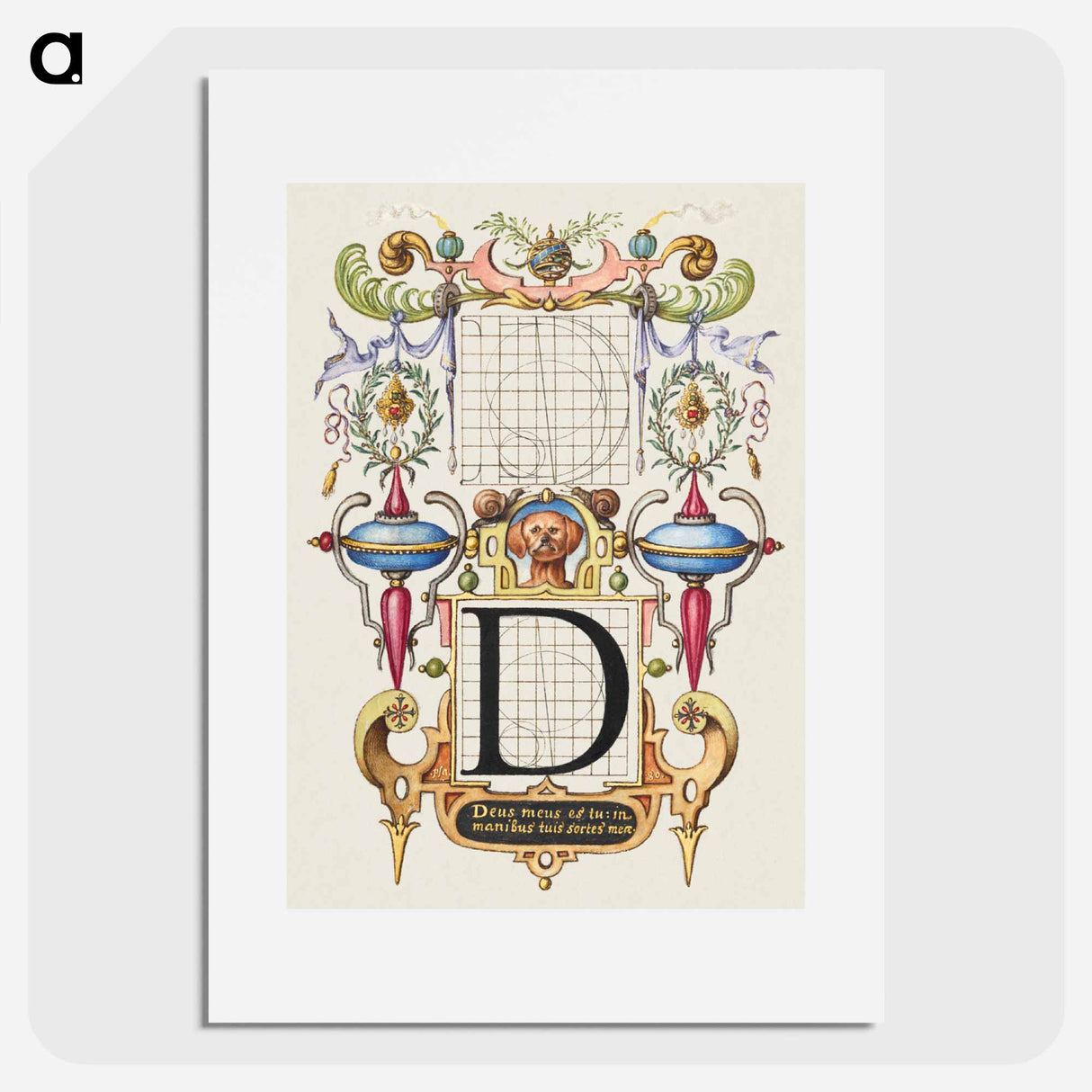 アートポスター-Guide for Constructing the Letter D from Mira Calligraphiae Monumenta
 - 書道のお手本 Poster.