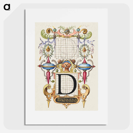 アートポスター-Guide for Constructing the Letter D from Mira Calligraphiae Monumenta
 - 書道のお手本 Poster.