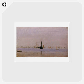 アートポストカード-Ships and Sailboats on the Delaware - トーマス エイキンズ Postcard.