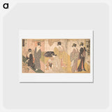 アートポストカード-Women and an Infant Boy in a Public Bath House
 - 歌川 豊国 Postcard.