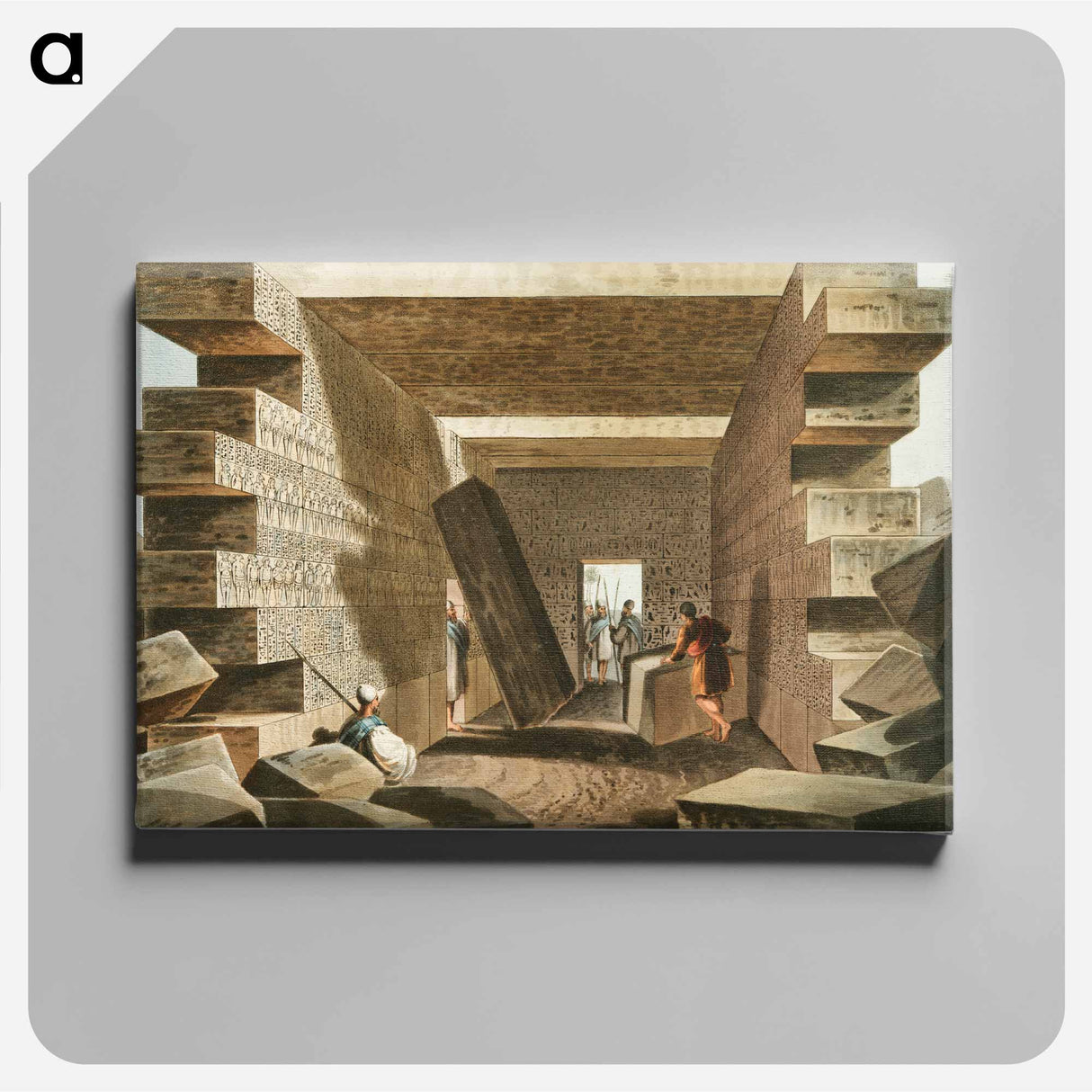 Interior of the Temple of Jupiter Ammon - View of Ottoman territory Canvas.