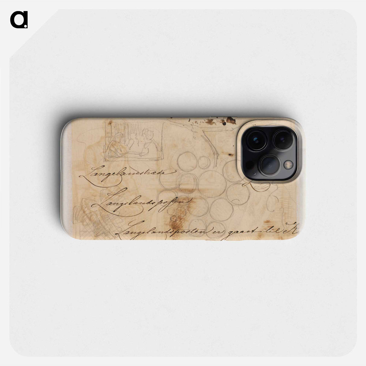 Pencil sketches and pen samples by Wilhelm Marstrand - Wilhelm Marstrand Phone Case.