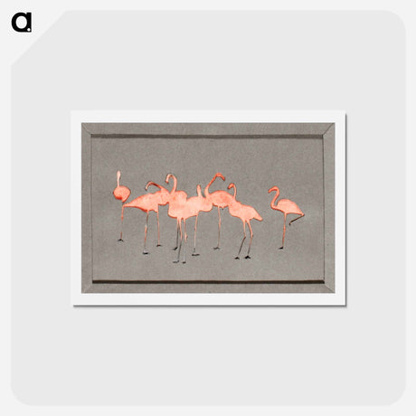 アートポストカード-Flamingoes - アボット ハンダーソン セイヤー Postcard.