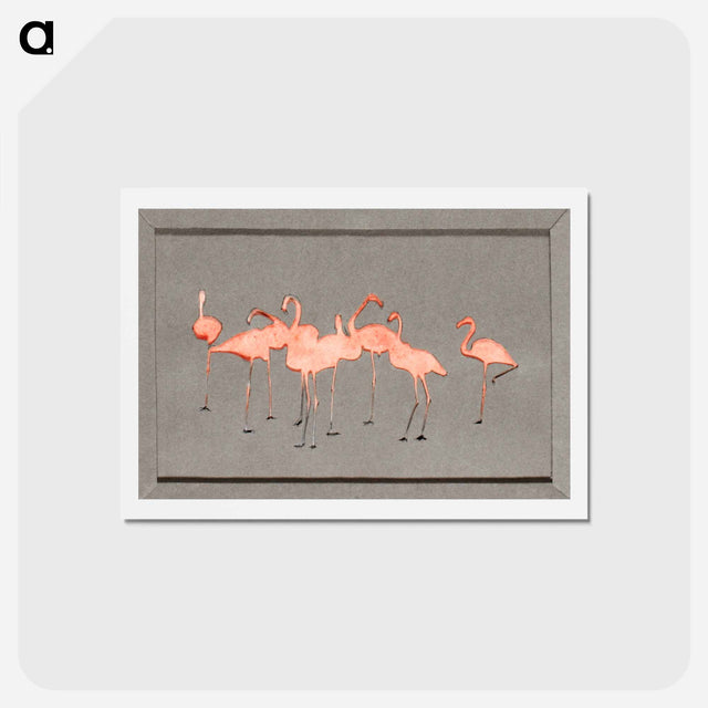 アートポストカード-Flamingoes - アボット ハンダーソン セイヤー Postcard.