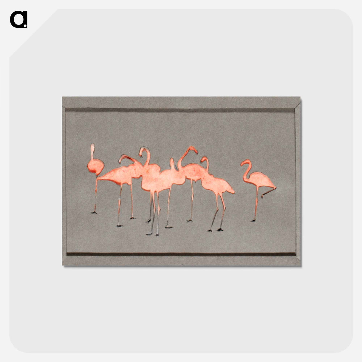 アートポストカード-Flamingoes - アボット ハンダーソン セイヤー Postcard.