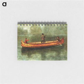アートメモ帳-Fishing from a Canoe - アルバート ビアスタット Memo.
