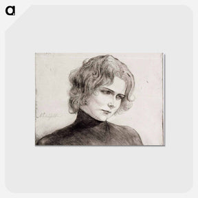 アートポストカード-Portrait of the actress Elli Grahn-Niska - アルバート エーデルフェルト Postcard.
