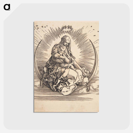 アートポストカード-Virgin Mary on a crescent moon - アルブレヒト デューラー Postcard.