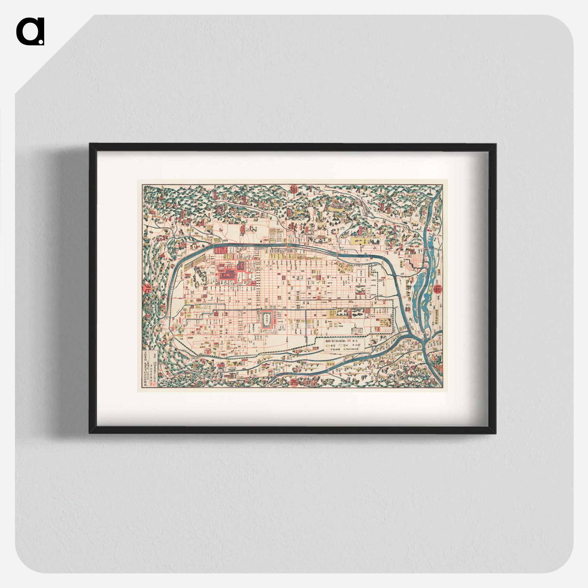 Map of Kyoto - アンティーク地図 Poster.
