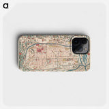 Map of Kyoto - アンティーク地図 Phone Case.