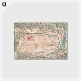アートポストカード-Map of Kyoto - アンティーク地図 Postcard.